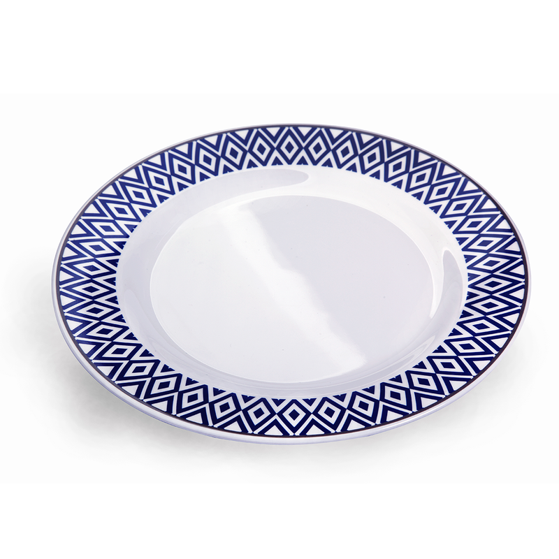 Vague Melamine Round Plate 10" Blue Line - Al Makaan Store