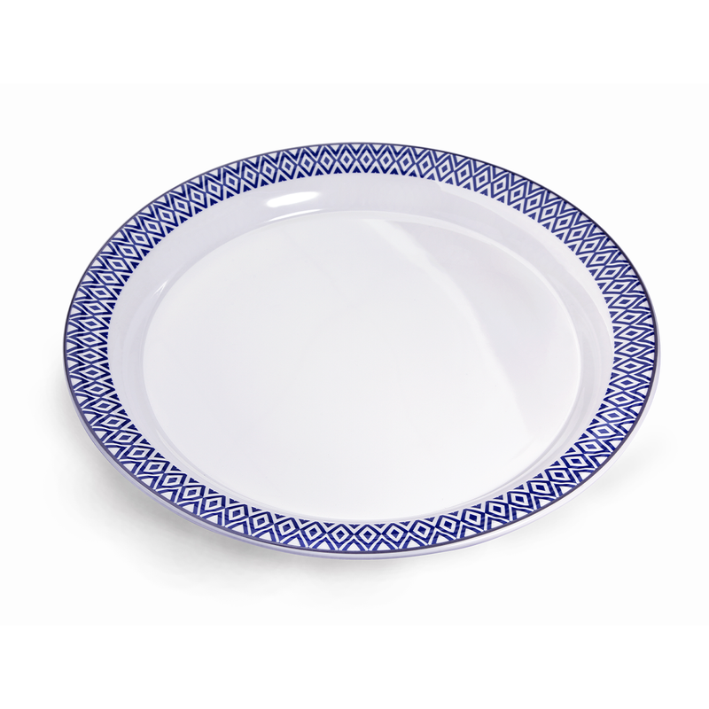 Vague Melamine Round Tray Blue Line - Al Makaan Store