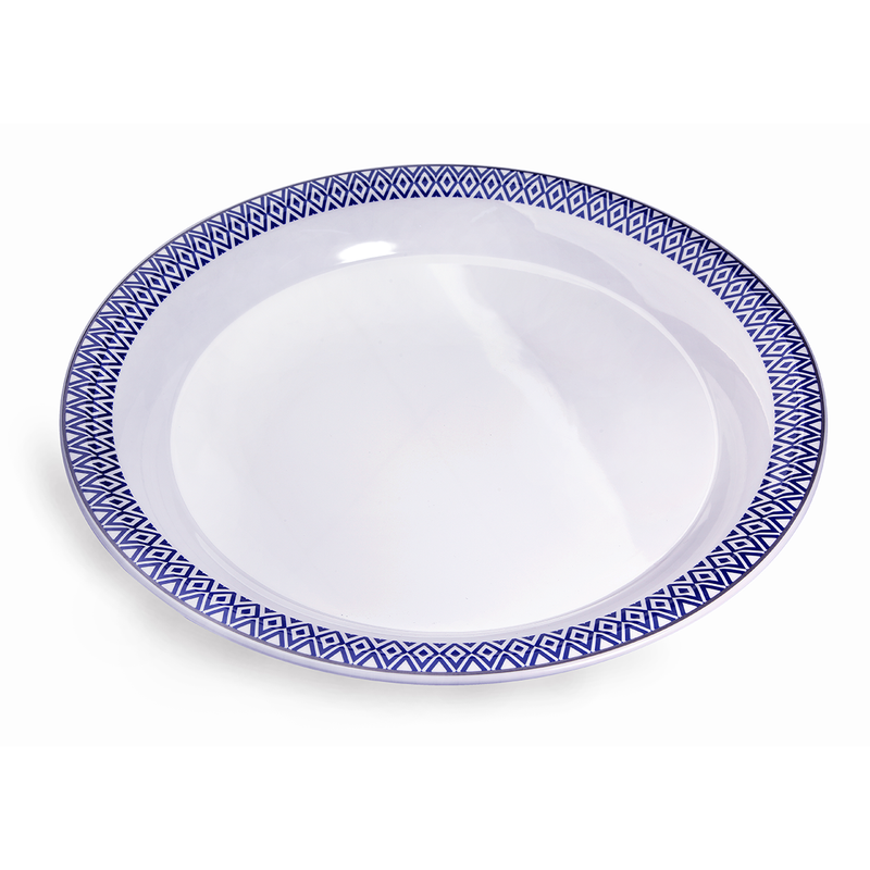 Vague Melamine Round Tray Blue Line - Al Makaan Store