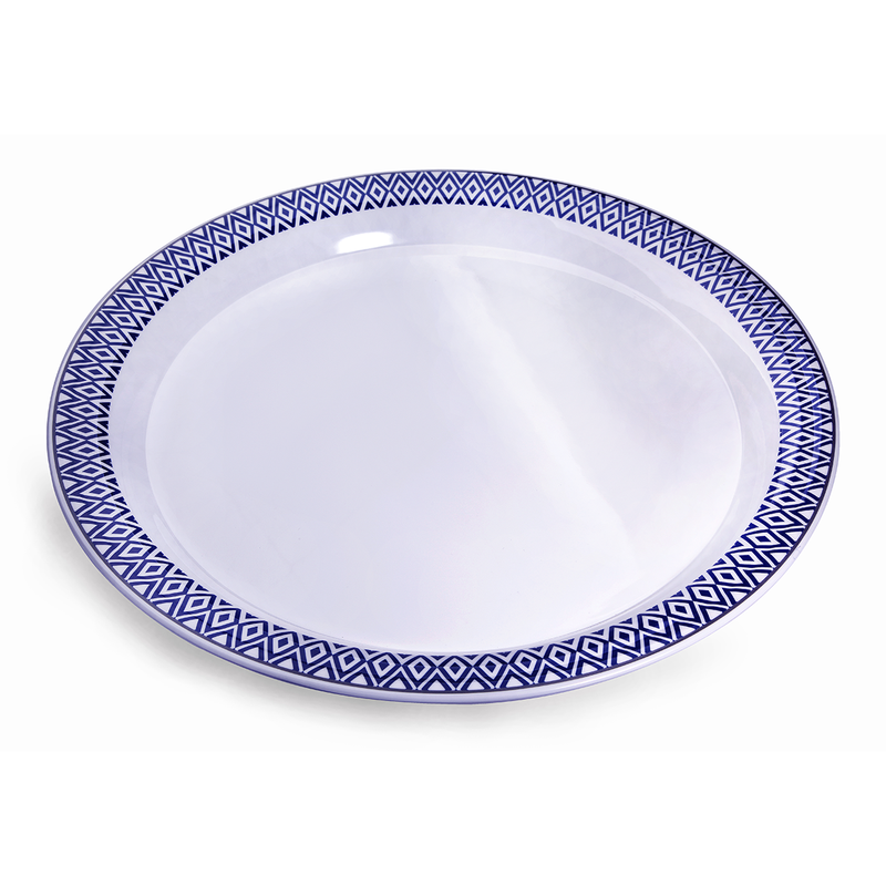 Vague Melamine Round Tray Blue Line - Al Makaan Store