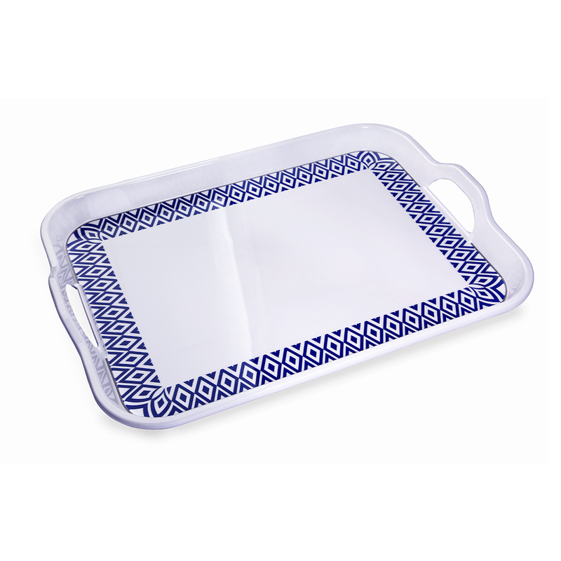 Vague Melamine Serving Tray Blue Line - Al Makaan Store