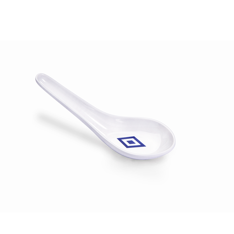 Vague Melamine Soup Spoon 4.7" Blue Line - Al Makaan Store