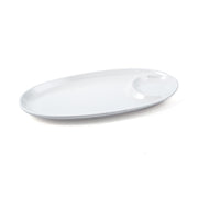 Vague Melamine Oval Platter with Sauce Hole - Al Makaan Store