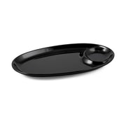 Vague Melamine Oval Platter with Sauce Hole - Al Makaan Store