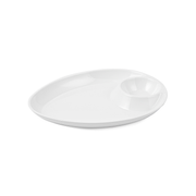 Vague Melamine Triangle Platter with Sauce Hole - Al Makaan Store