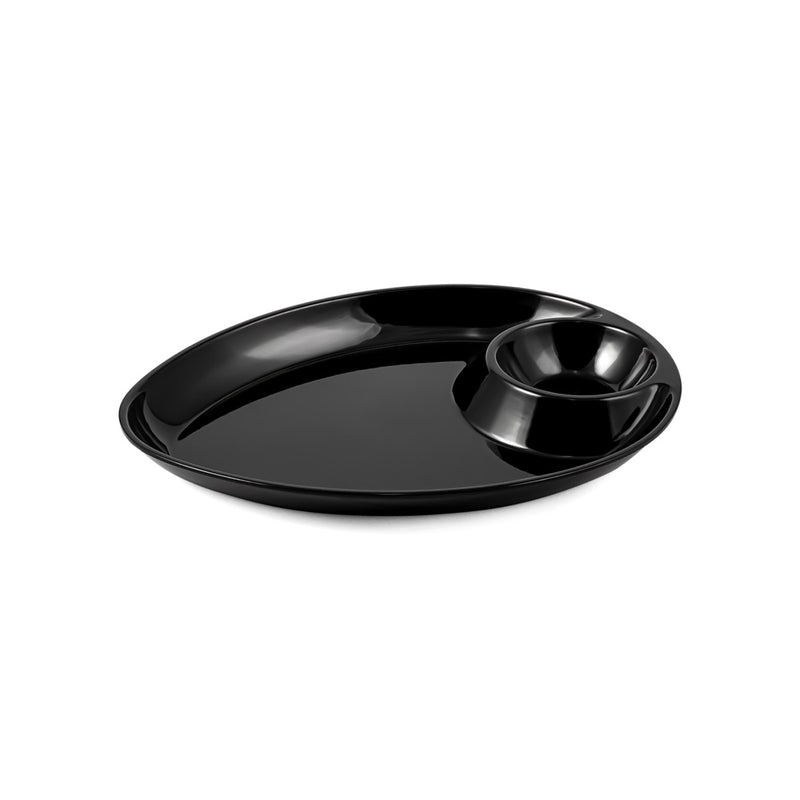 Vague Melamine Triangle Platter with Sauce Hole - Al Makaan Store