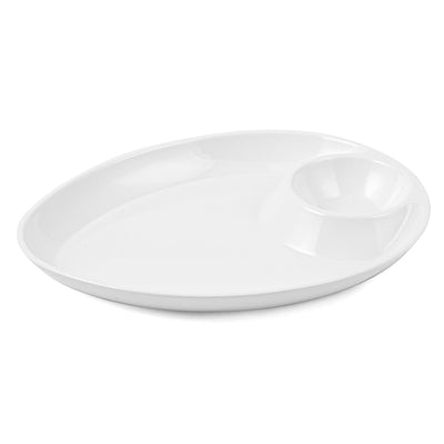 Vague Melamine Triangle Platter with Sauce Hole - Al Makaan Store