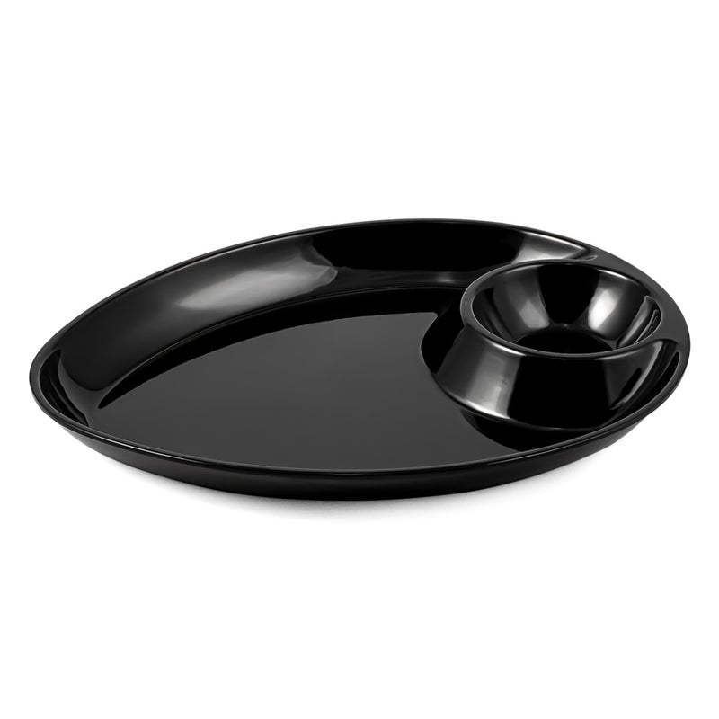 Vague Melamine Triangle Platter with Sauce Hole - Al Makaan Store