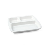 Vague Melamine Square 3 Compartment Divided Platter 25 cm - Al Makaan Store