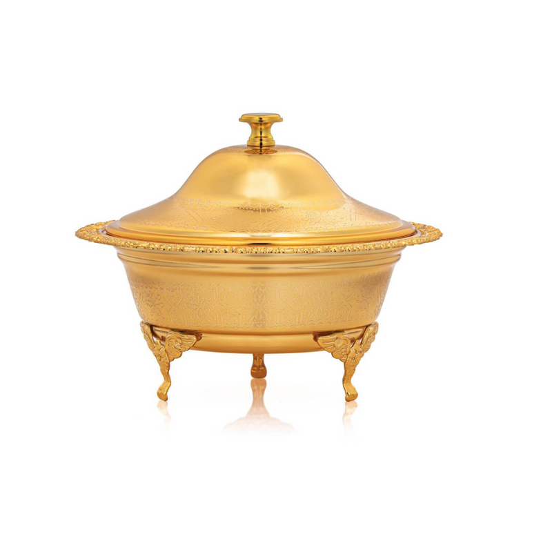 Large Gold Date Bowl with Lid