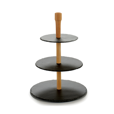 Arte Regal Round Slate 3 Layers Serving Stand - Al Makaan Store