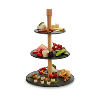 Arte Regal Round Slate 3 Layers Serving Stand - Al Makaan Store