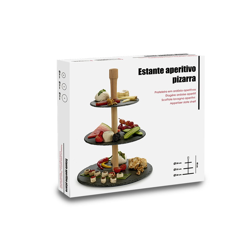 Arte Regal Round Slate 3 Layers Serving Stand - Al Makaan Store