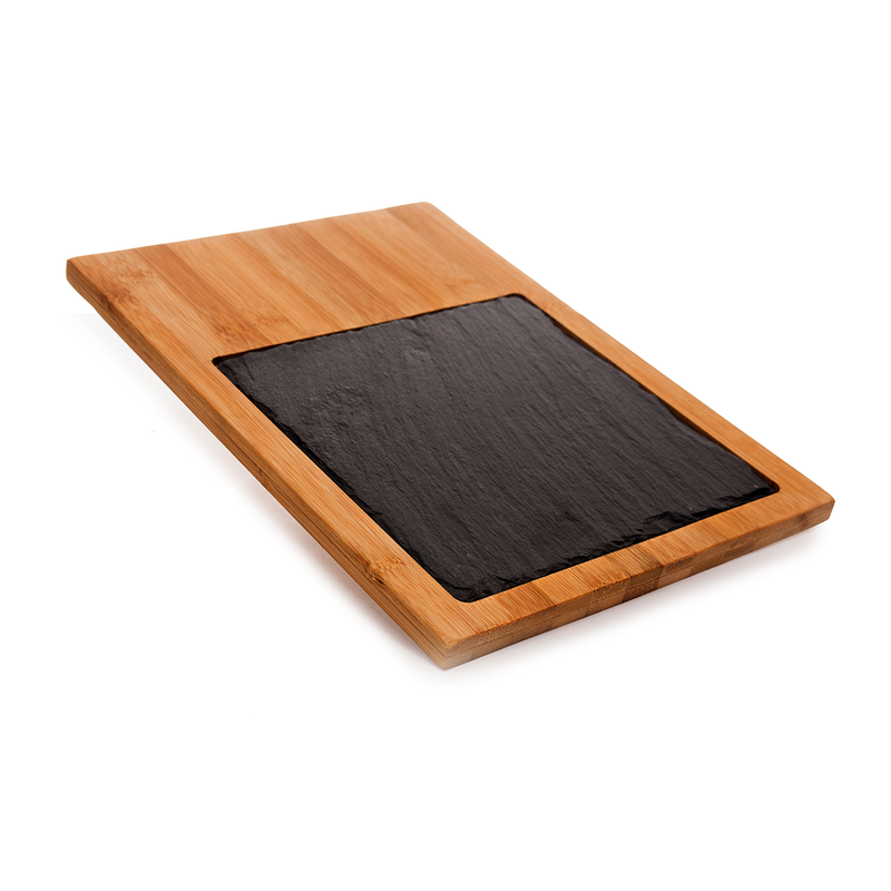 Arte Regal Wide Rectangular Bamboo Board with Slate - Al Makaan Store