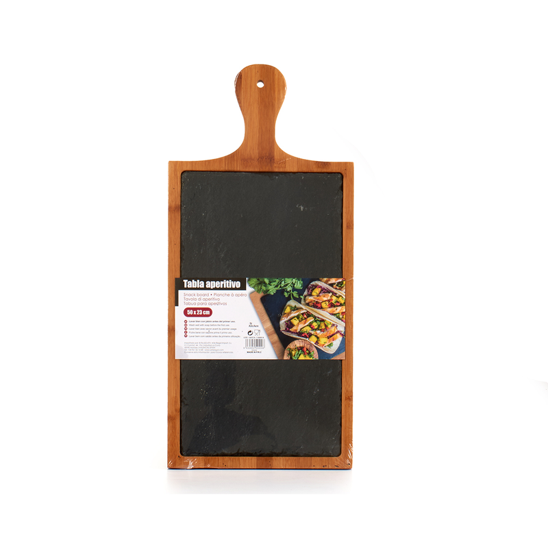 Arte Regal Big Rectangular Bamboo Board with Slate - Al Makaan Store