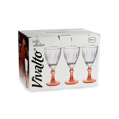 Vivalto 6 Piece Grapefruit Wine Glass 275 ml Set - Al Makaan Store