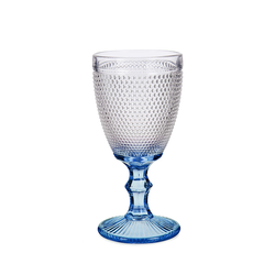 Vivalto 6 Piece Colbalt Blue Foot Points Water Glass 240 ml Set - Al Makaan Store
