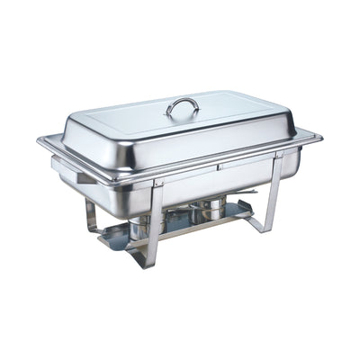 Vague Stainless Steel Oblong Roll Chafing Dish 1/1 -9 Liter with Fuel Holder - Al Makaan Store