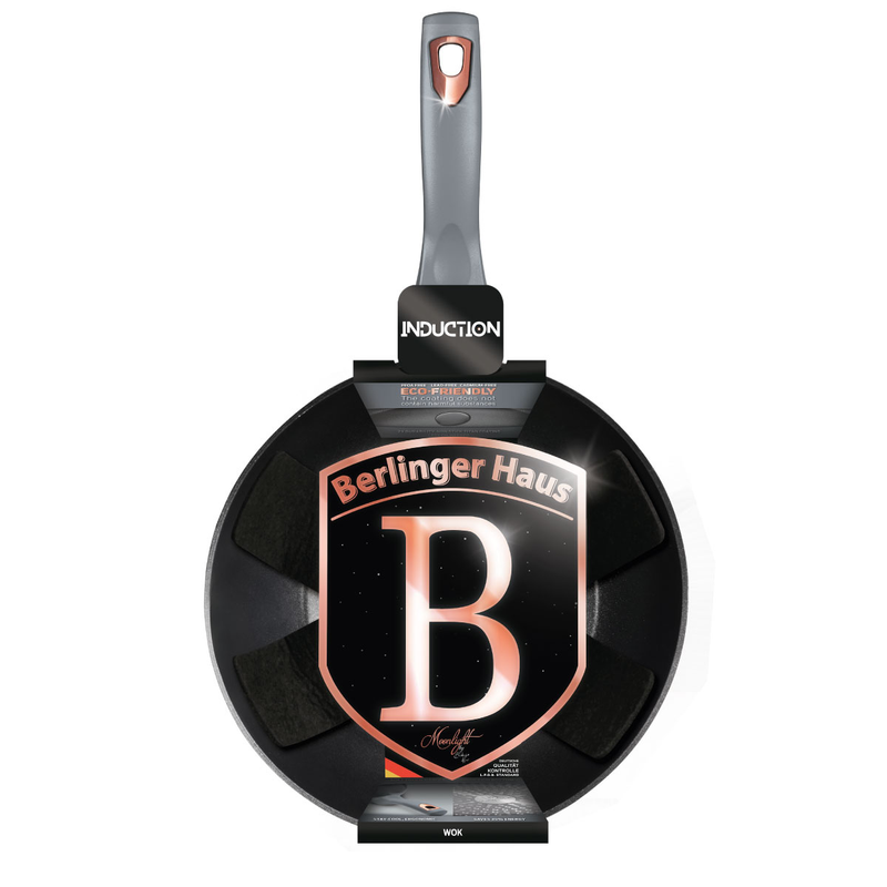 Berlinger Haus Wok with Protector 28 cm Moonlight Collection - Al Makaan Store