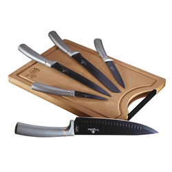 Berlinger Haus 6 Piece Knife Set with Bamboo Cutting Board Moonlight Collection - Al Makaan Store