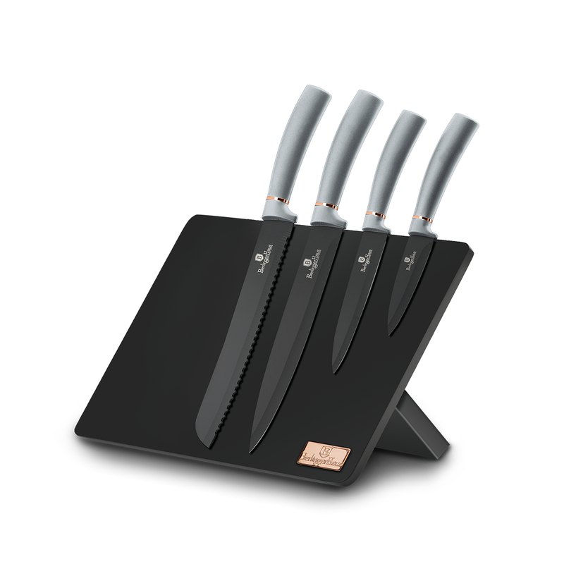 Berlinger Haus 6 Pieces Knife Set with Magnetic Stand Moonlight Collection - Al Makaan Store