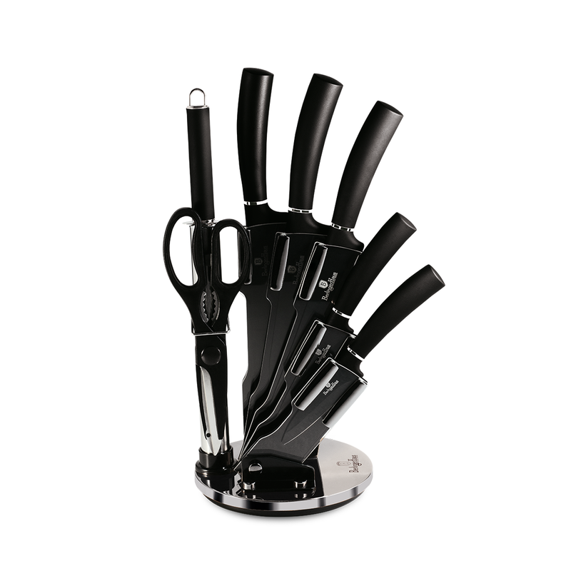 Berlinger Haus 8 Pieces Knife Set with Stand Black - Al Makaan Store