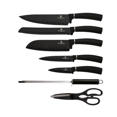 Berlinger Haus 8 Pieces Knife Set with Stand Black - Al Makaan Store