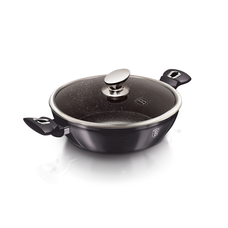 Berlinger Haus Shallow Pot with Lid Metallic Line Carbon Pro Collection - Al Makaan Store