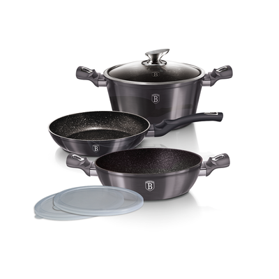 Berlinger Haus 6 Pieces Cookware Set Metallic Line Carbon Pro Collection - Al Makaan Store