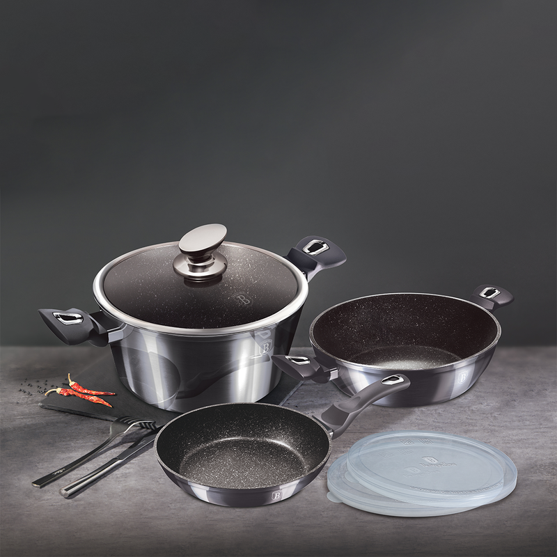 Berlinger Haus 6 Pieces Cookware Set Metallic Line Carbon Pro Collection - Al Makaan Store