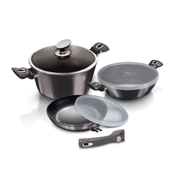 Berlinger Haus 6 Pieces Cookware Set with Detachable Handle Metallic Line Carbon Pro Collection - Al Makaan Store