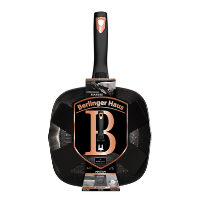 Berlinger Haus Grill Pan 28 cm with Protector and Detachable Handle Black Rose Collection - Al Makaan Store