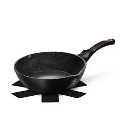 Berlinger Haus Deep Frypan 24 cm with Two Mouth and Protector Black Rose Collection - Al Makaan Store