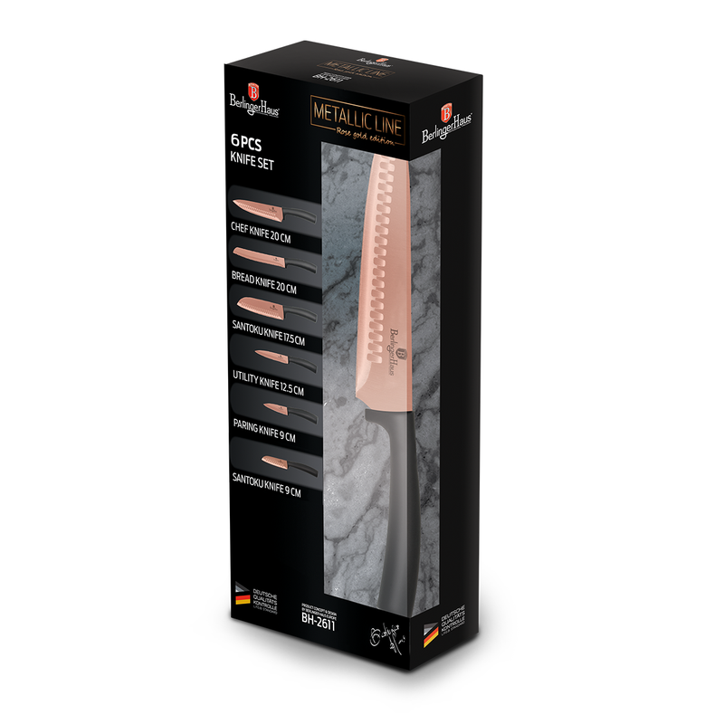 Berlinger Haus 6 Pieces Knife Set Rose Gold Collection - Al Makaan Store