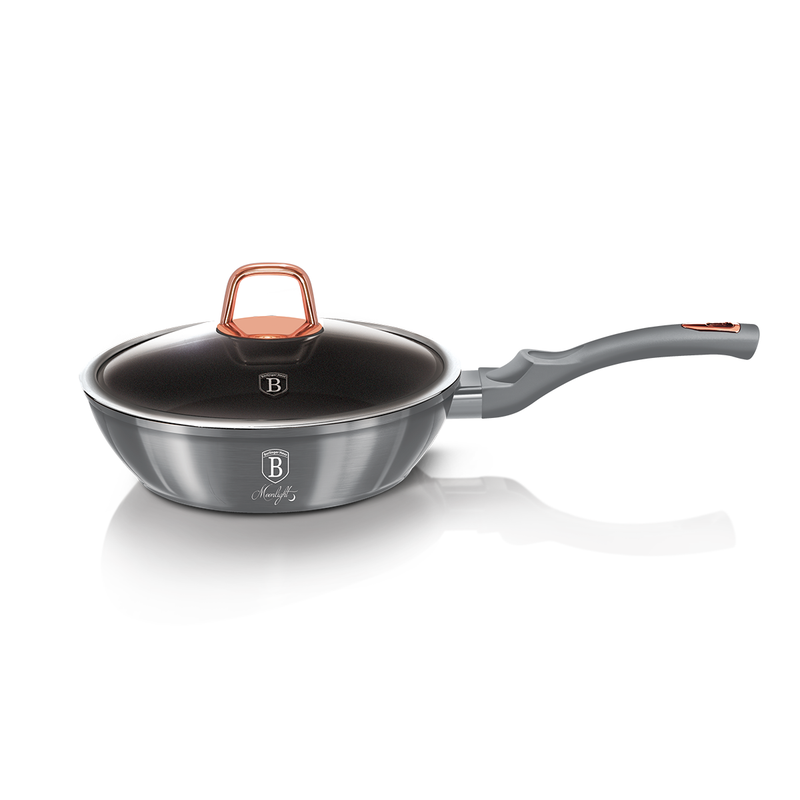 Berlinger Haus Deep Frypan With Lid 24 cm Moonlight Collection - Al Makaan Store