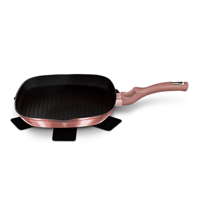 Berlinger Haus Grill Pan 28 cm with Protector I-Rose Collection - Al Makaan Store