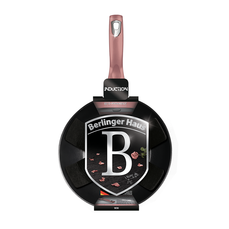 Berlinger Haus Wok 28 cm with Protector I-Rose Collection - Al Makaan Store