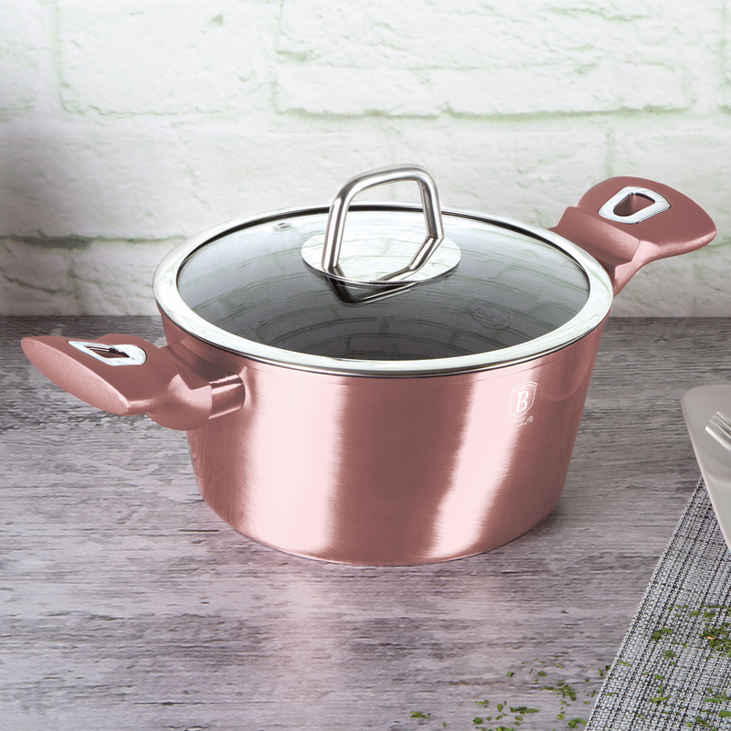 Berlinger Haus Casserole With Lid I-Rose Collection - Al Makaan Store