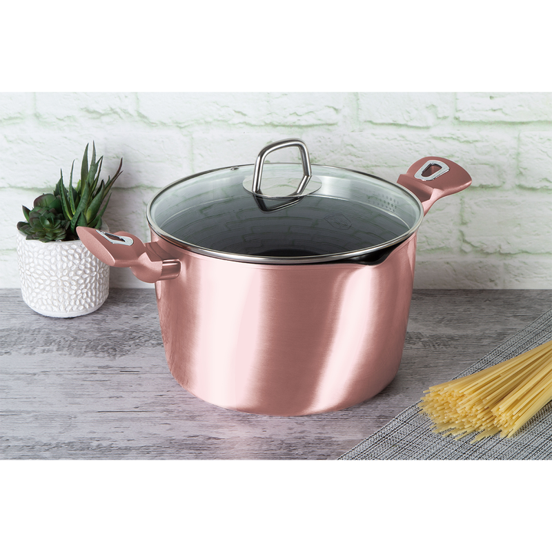 Berlinger Haus Pasta And Rice Pot With Lid 24 cm I-Rose Collection - Al Makaan Store