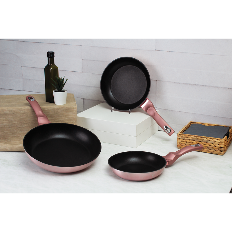 Berlinger Haus 3 Pieces Round Frypan Set I-Rose Collection - Al Makaan Store