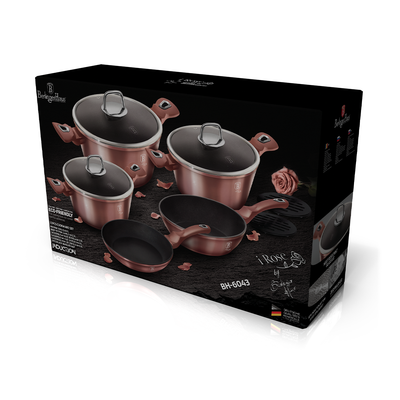 Berlinger Haus 10 Pieces Cookware Set I-Rose Collection - Al Makaan Store