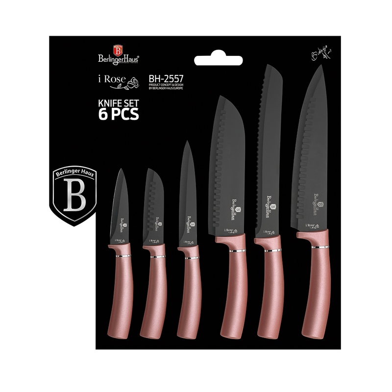 Berlinger Haus 6 Pieces Knife Set I-Rose Collection - Al Makaan Store