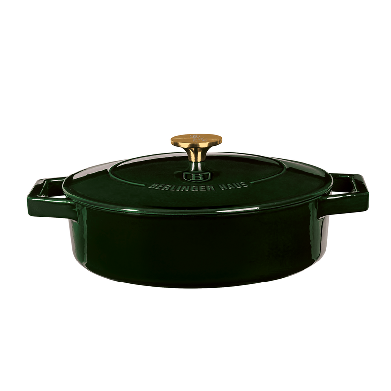 Berlinger Haus Emerald Cast Iron Shallow Pot 26 cm - Al Makaan Store
