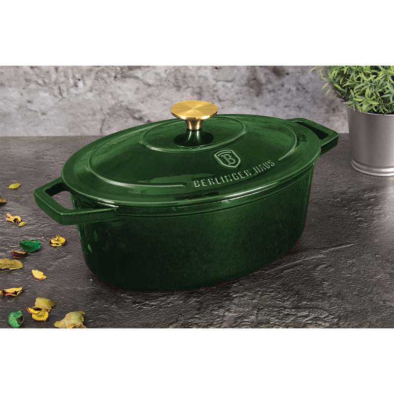 Berlinger Haus Emerald Cast Iron Oval Roaster - Al Makaan Store