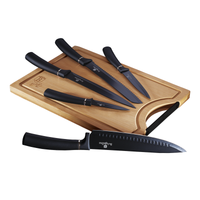 Berlinger Haus 6 Pieces Knife Set With Bamboo Cutting Board Black Collection - Al Makaan Store