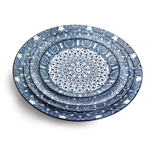 Che Brucia Arabesque Blue Round Plate - Al Makaan Store