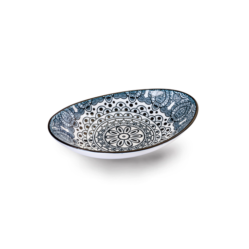 Che Brucia Arabesque Blue Oval Bowl - Al Makaan Store