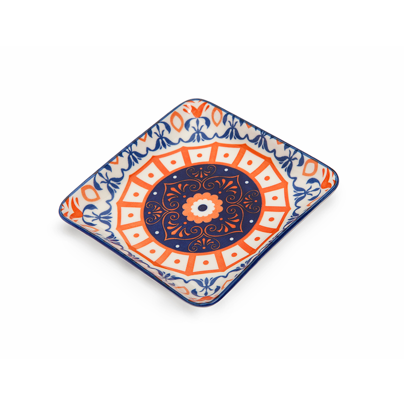 Che Brucia Henna Design Oval Desserts Square Plate - Al Makaan Store