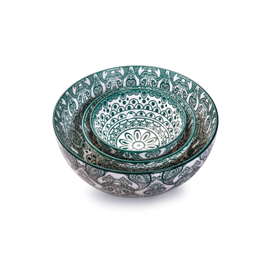 Che Brucia Arabesque Green Bowl - Al Makaan Store