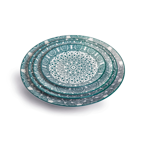 Che Brucia Arabesque Green Round Plate - Al Makaan Store